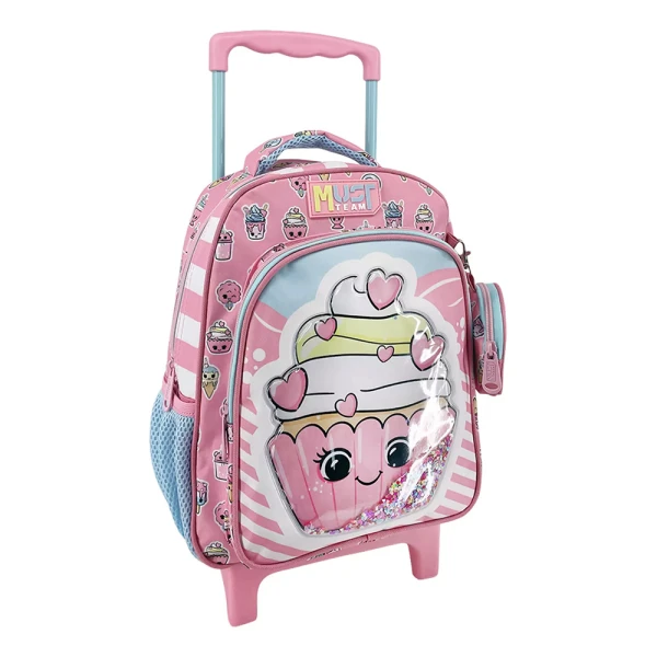MUST TEAM ΤΣΑΝΤΑ TROLLEY ΝΗΠΙΟΥ 27Χ10Χ31 εκ. 2 ΘΗΚΕΣ PINK CUPCAKE