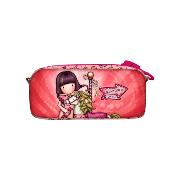 GORJUSS SANTORO PENCIL CASE WITH GIANT ZIP CAROUSEL