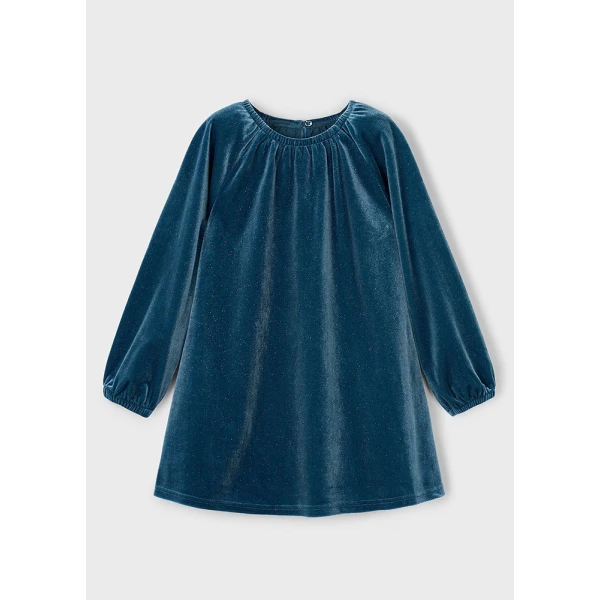 MAYORAL DRESS VELVET SHINE BLUE DARK