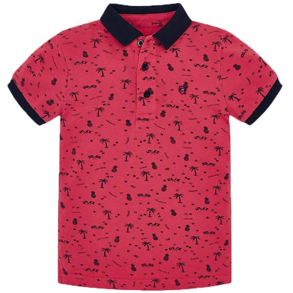 MAYORAL SHORT SLEEVES POLO STAMPED BERRY