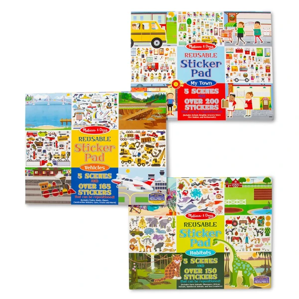 MELISSA & DOUG ΕΠΑΝΑΧΡΗΣΙΜΟΠΟΙΟΥΜΕΝΑ ΑΥΤΟΚΟΛΛΗΤΑ - 3 ΣΧΕΔΙΑ