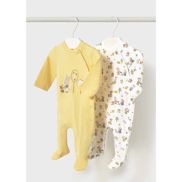 MAYORAL SET 2 ONESIES LONG YELLOW 