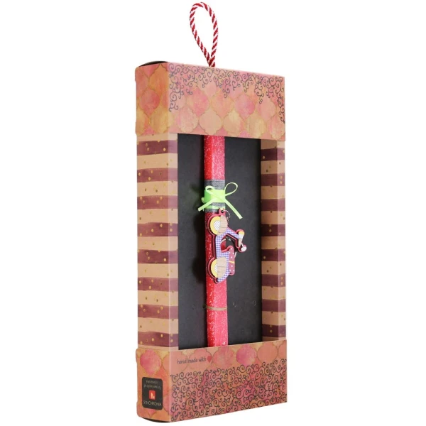 SYNCHRONIA HANDMADE CANDLE 30 cm KEYCHAIN SCOOTER CORAL