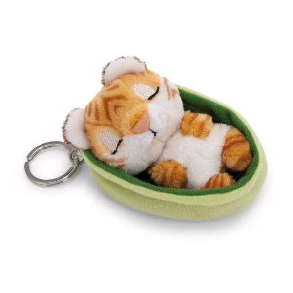 SLEEPING PETS PLUSH KEYHOLDER 8 cm - TIGER