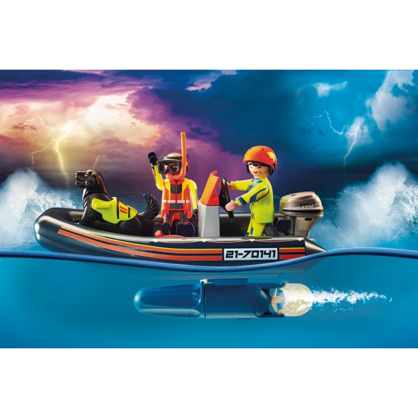 PLAYMOBIL CITY ACTION ΔΙΑΣΩΣΗ ΙΣΤΙΟΦΟΡΟΥ ΜΕ ΦΟΥΣΚΩΤΟ ΣΚΑΦΟΣ