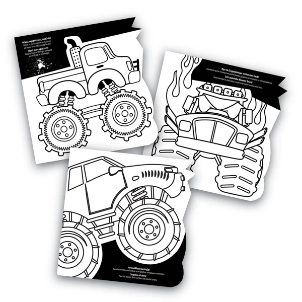 AS ART BOOK DRAWING SET DINOSAURS AND MONSTER TRUCKS FOR AGES 3+