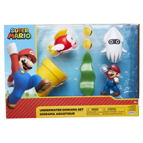 SUPER MARIO DIORAMA WITH 5 FIGURES - UNDERWATER