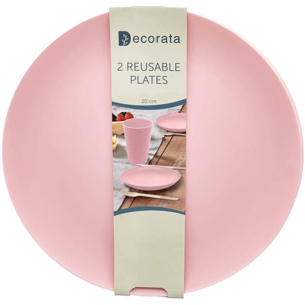 REUSABLE PLATES 20 cm 2 pcs PINK