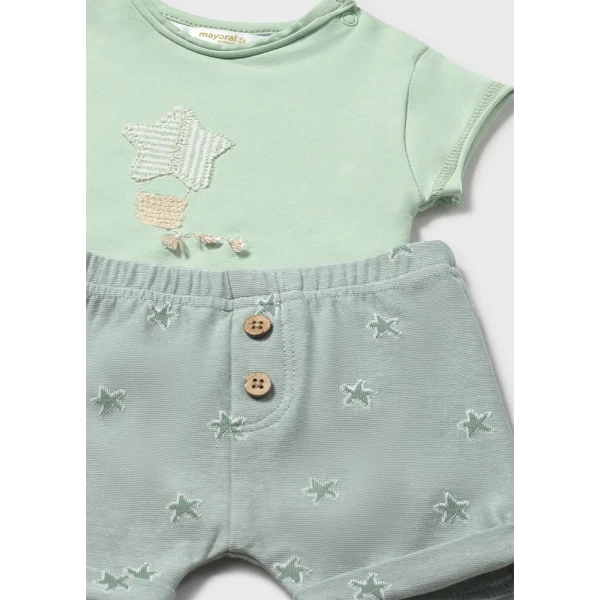 MAYORAL SET COTTON JERSEY 4 PIECES SEAWEED GREEN