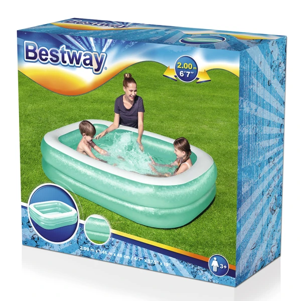 BESTWAY RECTANGULAR  POOL 200Χ146Χ18 cm TURQUOISE