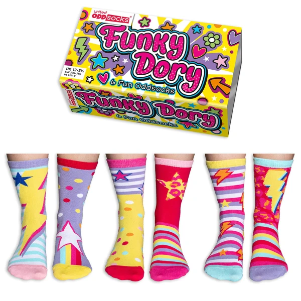 KIDS SOCKS No 30.5-38.5 SET 6 pieces FUNKY DORY