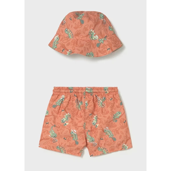 MAYORAL SET SWIMSUIT WITH HAT SOFT ORANGE