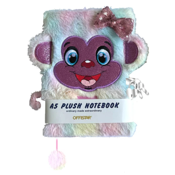 PLUSH CALENDAR WITH LOCK Α5 - MONKEY