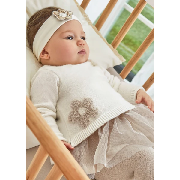MAYORAL DRESS TULLE COMBINED IVORY