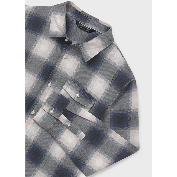 MAYORAL SHIRT PLAID FLANNEL GREY 