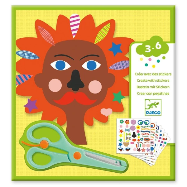 DJECO PAPER CUTTER WITH STICKERS - HAIRDRESSER