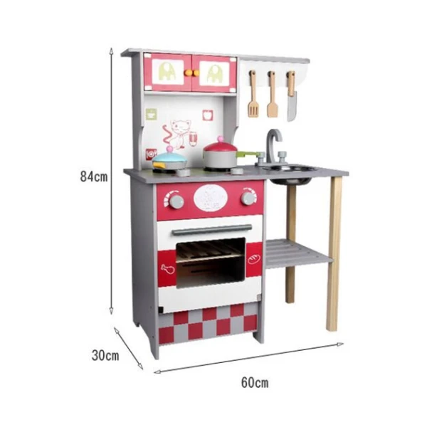 WOODEN KITCHEN WITH SINK AND OVEN