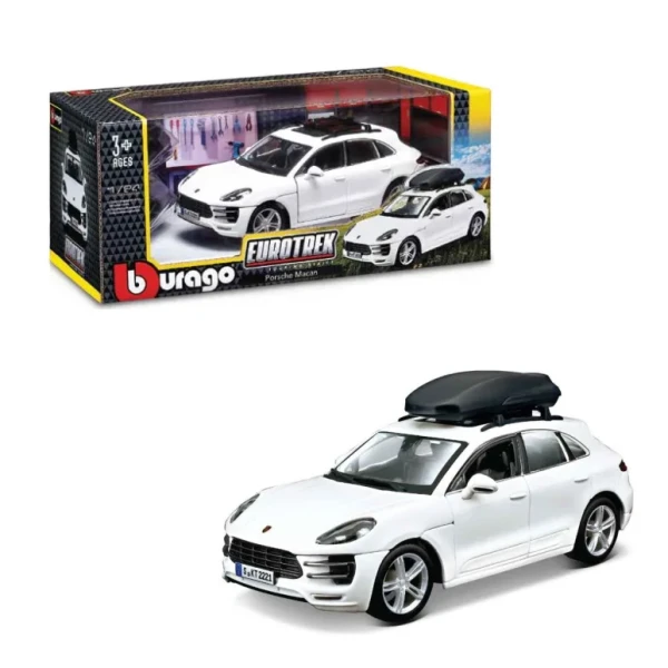 BBURAGO 1:24 PORSCHE MACAN WITH ROOFTOP CARGO BOX