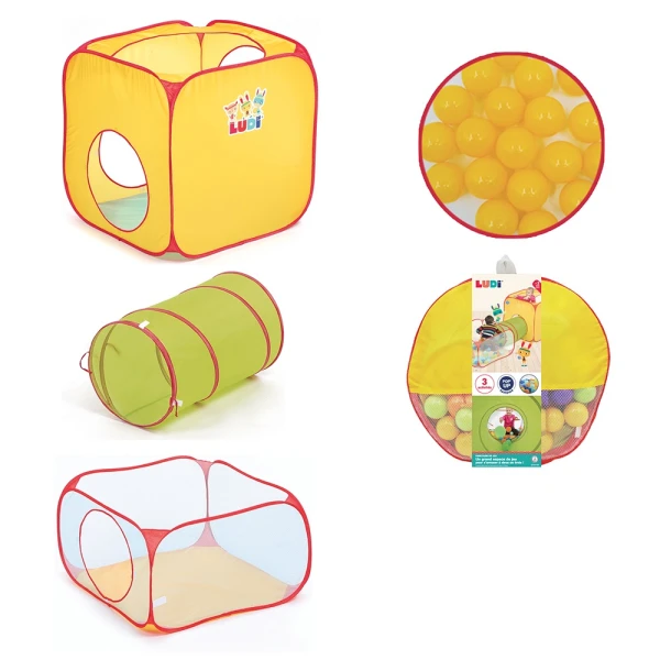 LUDI KIDS POP UP TENT CUBE WITH TUNNEL