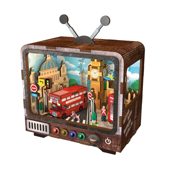 WUDORLD VINTAGE TV WOODEN CRAFT LONDON IS A BAD HABBIT