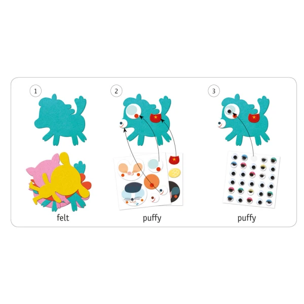 DJECO CREATE WITH STICKERS - ANIMALS