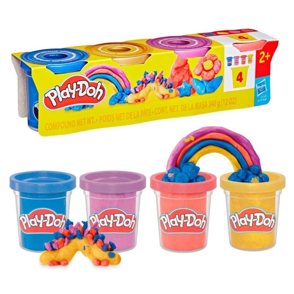 PLAY-DOH ΣΕΤ 4 ΒΑΖΑΚΙΑ SHIMMERY METALLICS