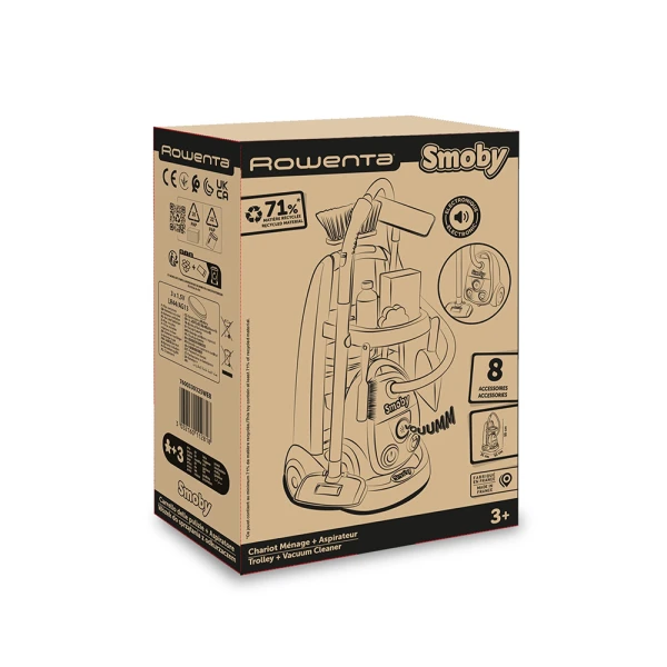 SMOBY TROLLEY AND VACUUM CLEANER ROWENTA 