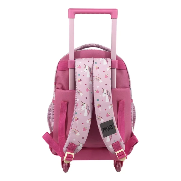 MUST TEAM SCHOOL TROLLEY BACKPACK 34x20x44 cm 3 CASES PINK UNICORN
