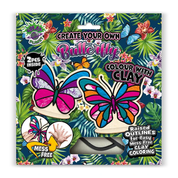 SPLAT PLANET MESS-FREE PAINT KIT WITH CLAY BUTTERFLIES