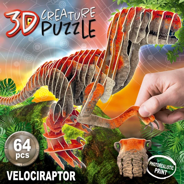 EDUCA 3D ΠΑΖΛ CREATURE 64 τεμ. VELOCIRAPTOR