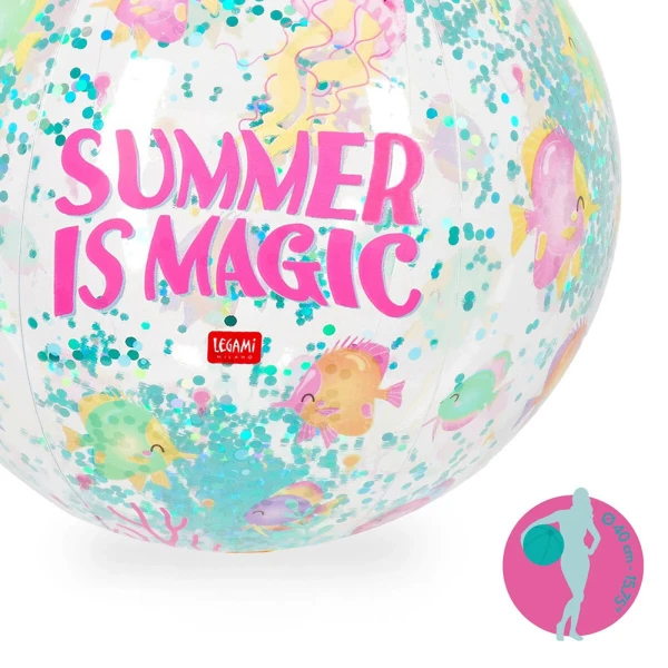 LEGAMI BEACH BALL 40 cm GLITTER SUMMER IS MAGIC