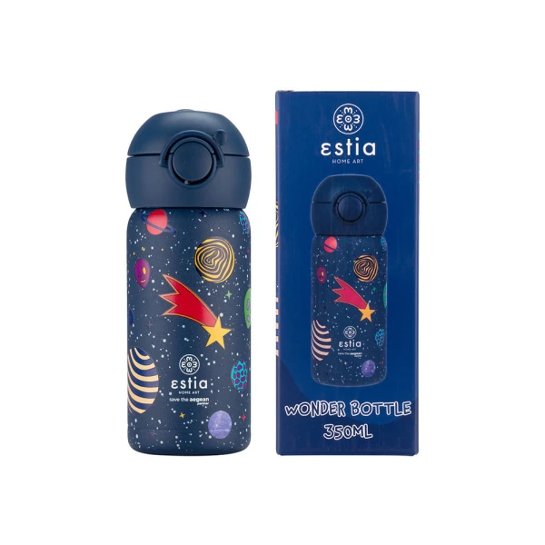ESTIA HOME ART ΘΕΡΜΟΣ ΠΑΙΔΙΚΟ WONDER BOTTLE 350ml - COSMIC VOYAGERS