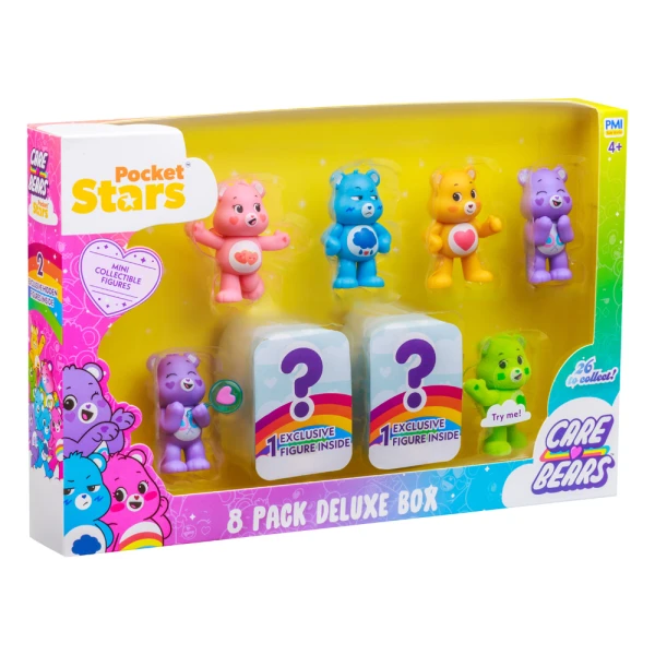 CARE BEARS 8 COLLECTABLE FIGURES 5cm - 4 DESIGNS
