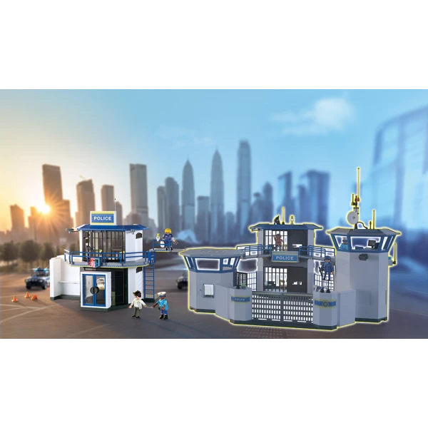 PLAYMOBIL CITY ACTION POLICE STATION WITH INVESTIGATION ROOM