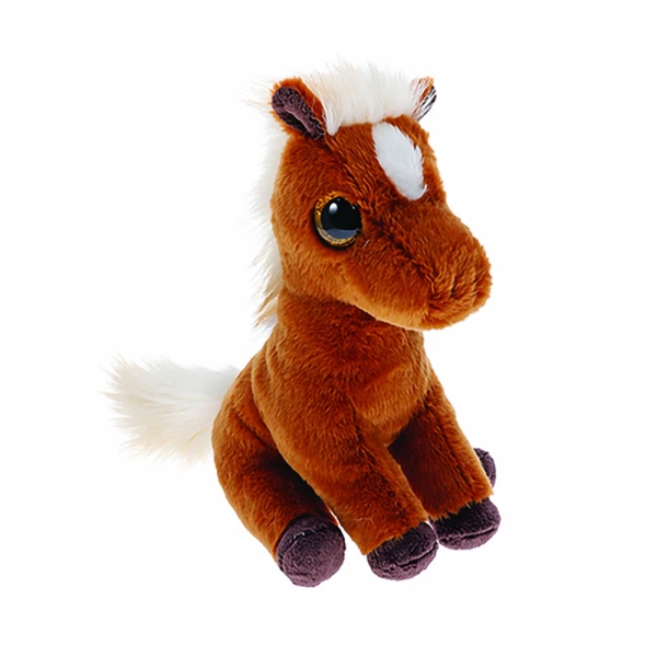 TY BEANIE BOOS FLUFFY BROWN HORSE WITH WHITE MANE 15 cm
