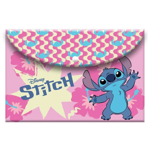 FOLDER WITH BUTTON A4 STITCH PINK