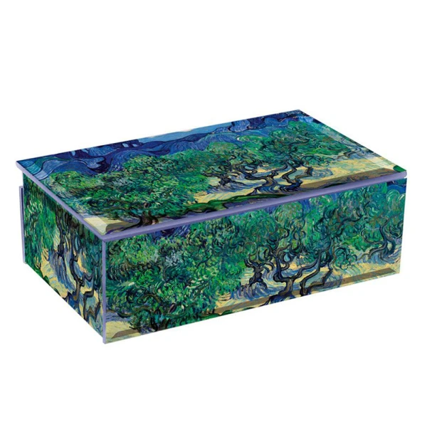 LE MUSEE COLLECTION GLASS JEWELLERY BOX 18X13X6  cm VAN GOGH OLIVIERS