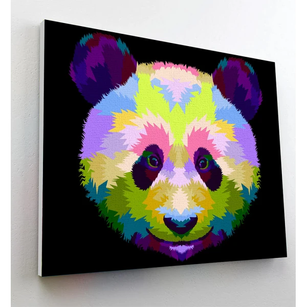 SPLAT PLANET PAINTING BY NUMBERS KIT ON FRAMED CANVAS 40X30 cm PANDA