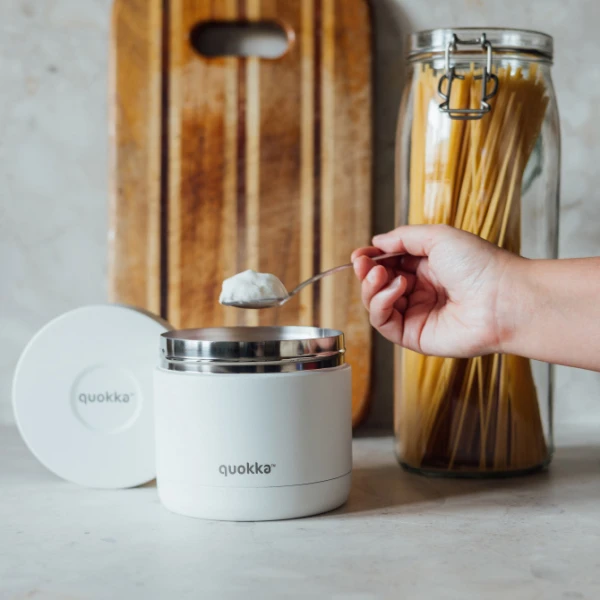 QUOKKA STAINLESS STEEL ΔΟΧΕΙΟ ΦΑΓΗΤΟΥ 600ml WHIM - IVORY
