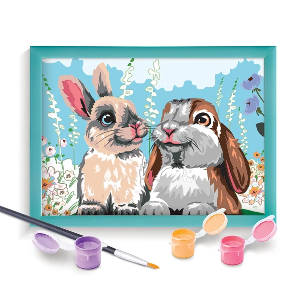 PAINT & FRAME PAINT BY NUMBERS CUTE BUNNIES FOR AGES 9+