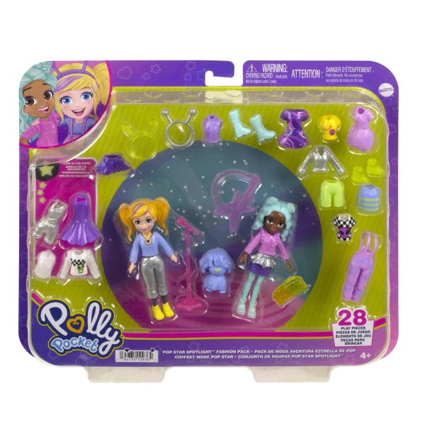 POLLY POCKET - NEW DOLL WITH FASHIONS MEGA PACK HKV97