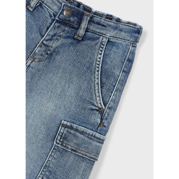 MAYORAL BERMUDA PANTS DENIM CARGO DENIM BRIGHT