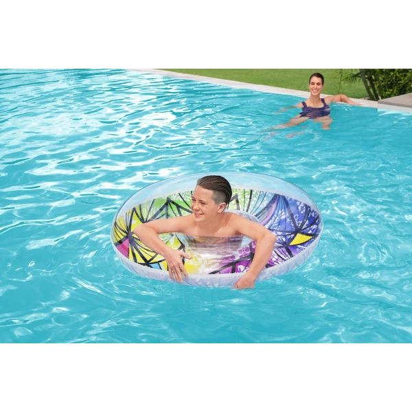 BESTWAY INFLATABLE SWIM RING D119 cm MULTICOLOUR/TRANSPARENT