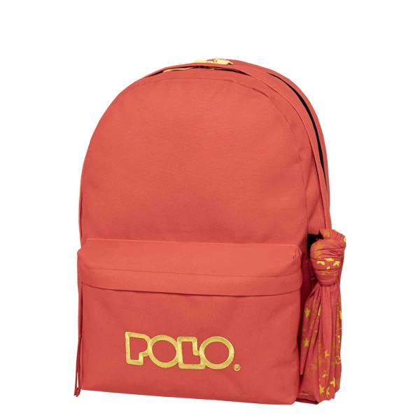 POLO 2025 BACKPACK ORIGINAL DOUBLE SCARF - CORAL / YELLOW