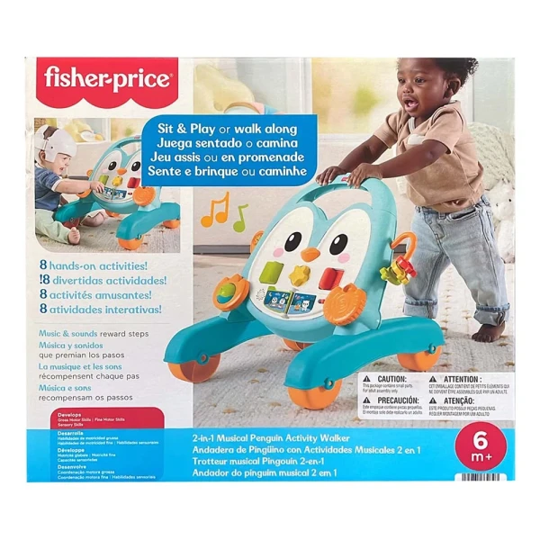 FISHER PRICE MUSICAL PENGUIN ACTIVITY WALKER 2 IN 1