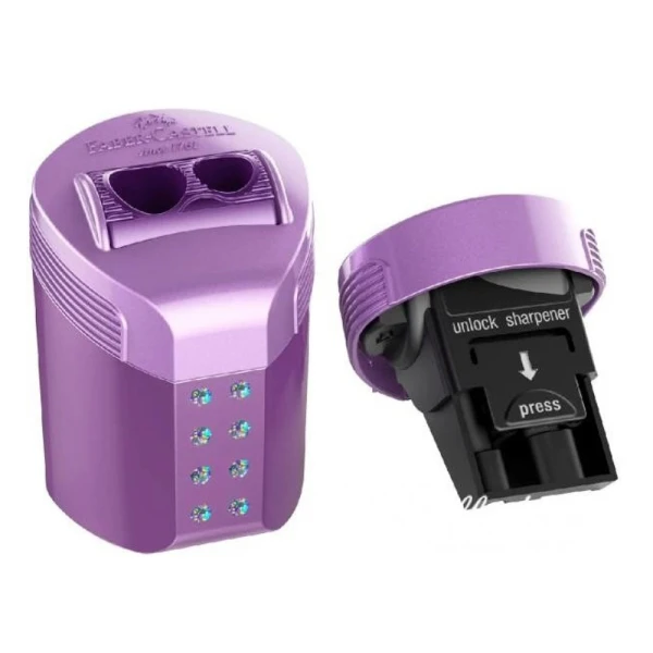 FABER-CASTELL ROLL-ON DOUBLE SHARPENER METALLIC COLOURS COSMIC - 3 COLOURS