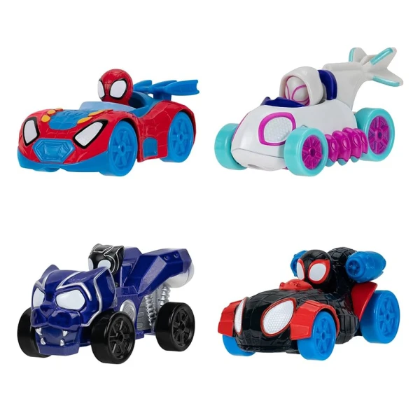 SPIDEY AND HIS AMAZING FRIENDS ΜΕΤΑΛΛΙΚΑ ΟΧΗΜΑΤΑ 7,5 εκ. 4 τμχ. ΜΕ ΦΙΓΟΥΡΑ
