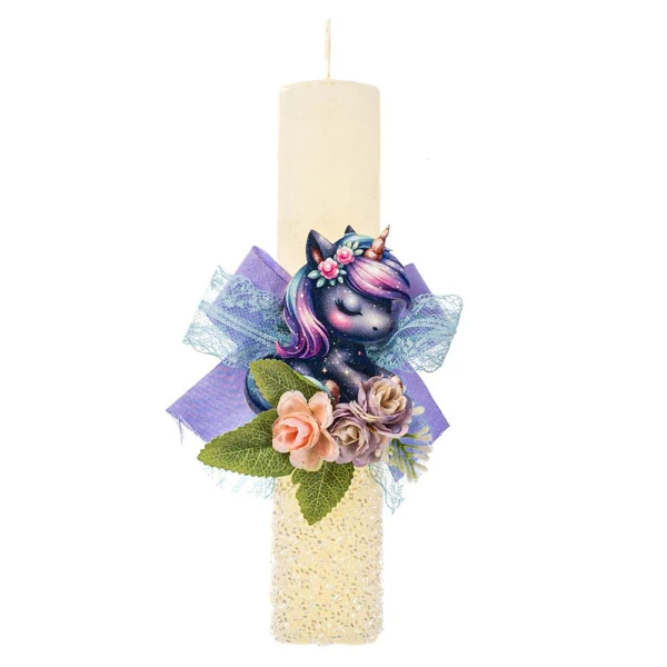 FEELING WOOD HANDMADE SCENTED CANDLE BEAD UNICORN NIGHT