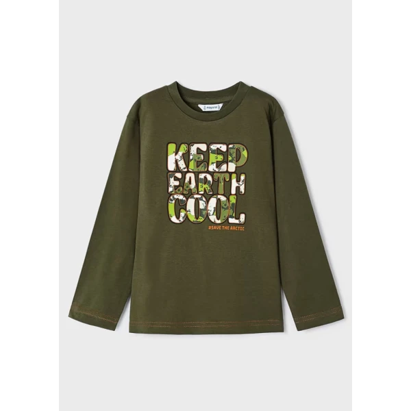MAYORAL BLOUSE LONG SLEEVES NEON DETAILS KHAKI