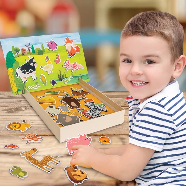 HAPPIHOBBI ANIMALS 45 EDUCATIONAL PAPER MAGNETS FOR AGES 3+